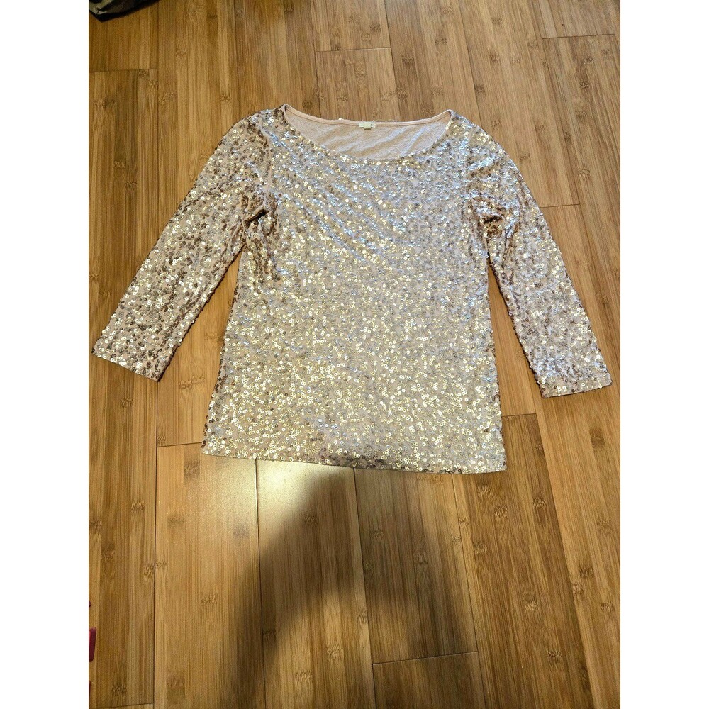 J. Crew Gold Sequin Top - S